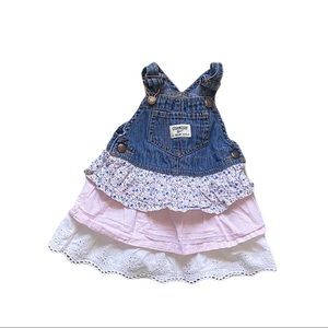 Oshkosh tiered floral, striped, eyelet jumper 12M